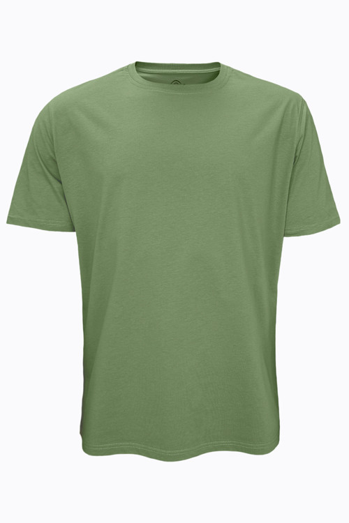 Erkek Büyük Beden Haki Tişört Loose Fit / %100 Pamuk Bol Rahat Kesim 6041