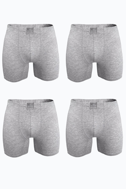 Erkek Gri 4 Lü Premium Collection Modal Uzun Boxer 4M250