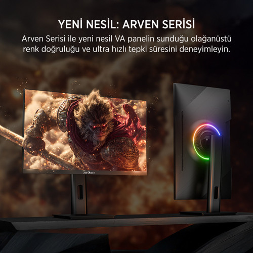 Arven A70 27'' 240Hz 0.5Ms FHD VA Panel Gaming RGB Pivot Monitör (Sıfır Ölü Piksel Garantili)
