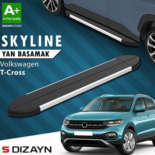 S-Dizayn VW T-Cross Skyline Aluminyum Yan Basamak 173 Cm 2019-2023 A+ Kalite