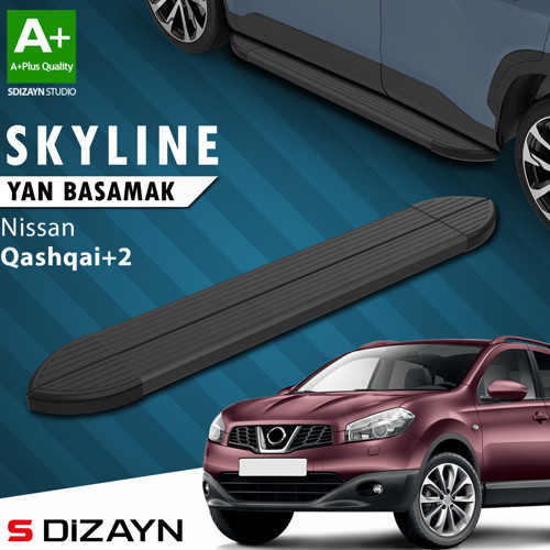S-Dizayn Nissan Qashqai +2 Skyline Siyah Yan Basamak 183 Cm 2007-2014 A+ Kalite