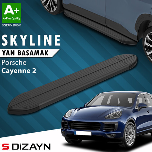 S-Dizayn Porsche Cayenne 2 Skyline Siyah Yan Basamak 193 Cm 2011-2017 A+ Kalite