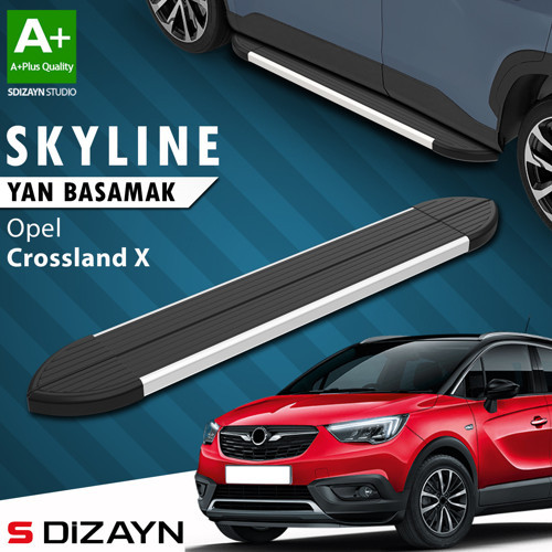 S-Dizayn Opel Crossland X Skyline Aluminyum Yan Basamak 173 Cm 2017 Üzeri A+ Kalite