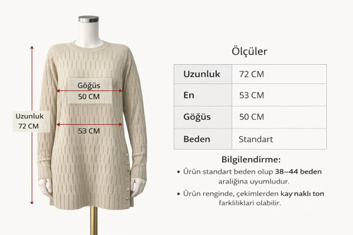 Kadın Merserize Yırtmaçlı Genç Anne Mevsimlik Kazak