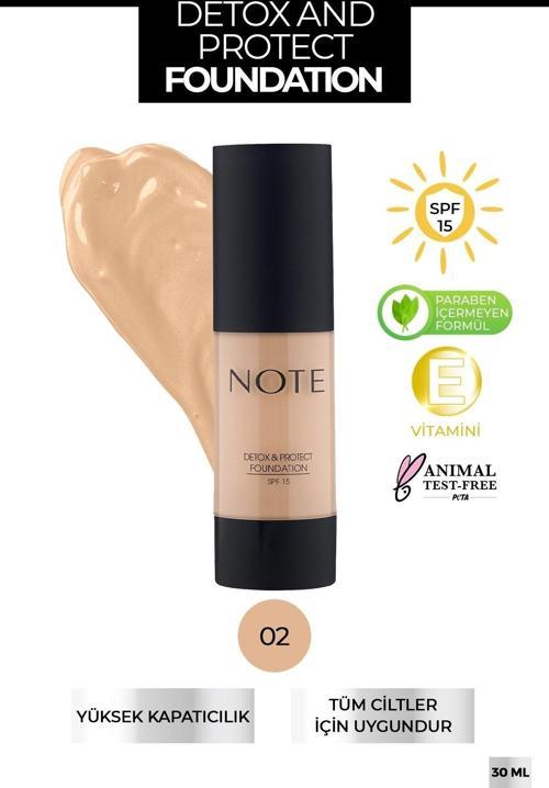 Detox & Protect Fondöten Canlandırıcı Etki 02 Natural Beige