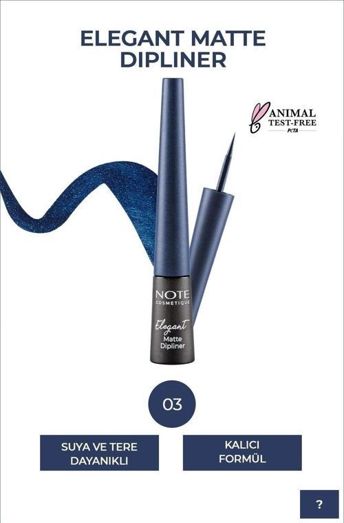 Elegant Matte Dipliner Waterproof Mavi 03