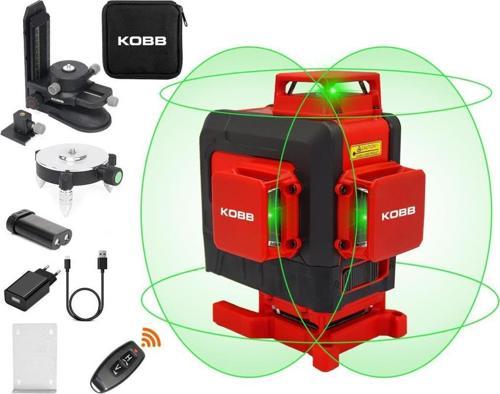 KBL35G Profesyonel Li-ion Şarjlı 4X360⁰ Otomatik Hizalamalı Yeşil Çapraz Çizgi Lazer Distomat + Uzaktan Kumanda