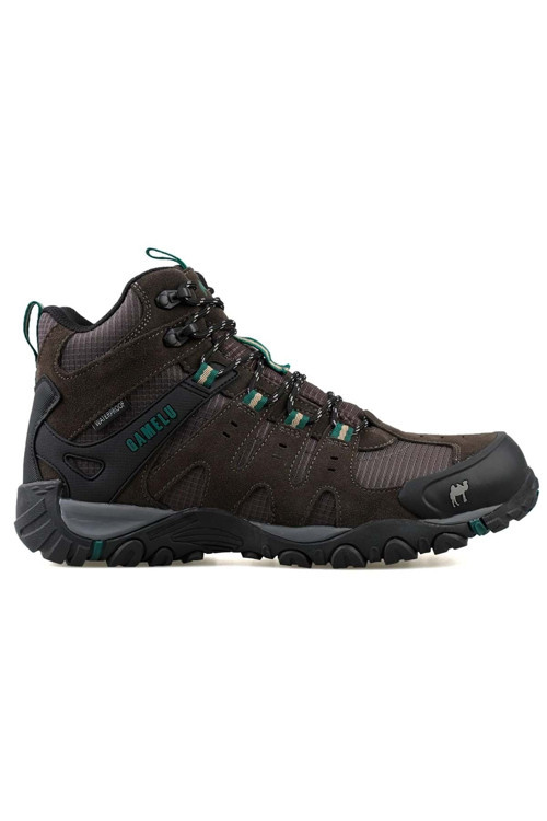 Fight Long Watherproof Su geçirmez Kauçuk Taban Outdoor Deri Erkek Bot HAKİ