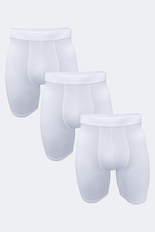 Erkek Beyaz 3 Lü Paket Uzun Paçalı Modal Boxer 3M019