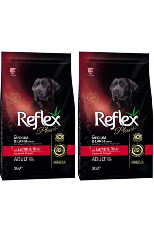 Plus Orta Büyük Irk Kuzulu Pirinçli Yetişkin Köpek Maması 3 kg 2 Adet