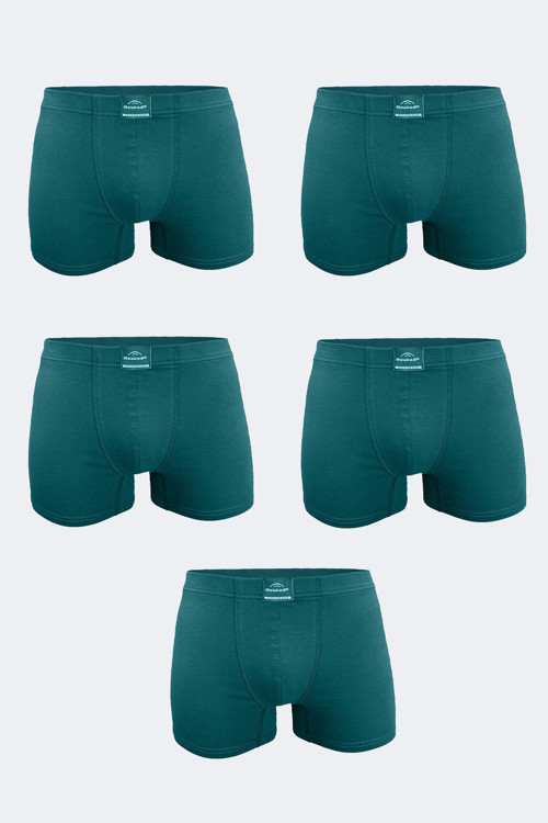 Erkek Yeşil 5 Li Pamuk Elastan Boxer 5M074