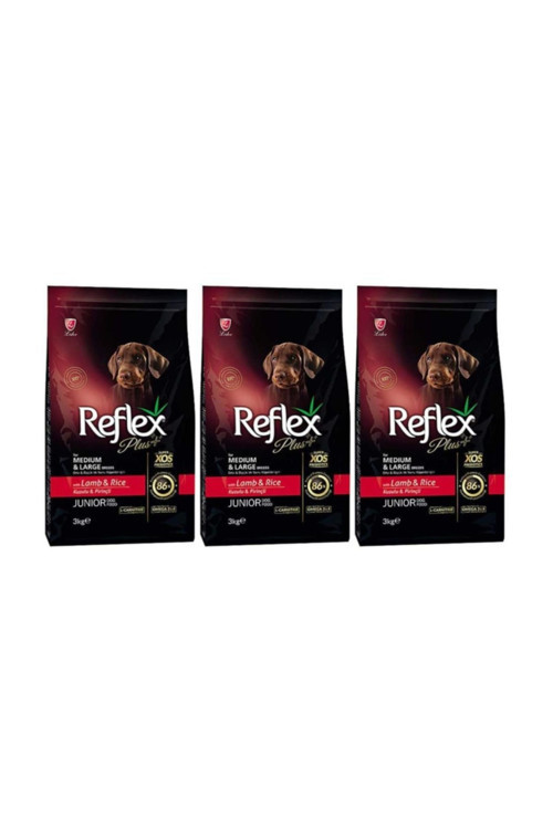 Orta Büyük Irk Kuzulu Pirinçli Yavru Köpek Maması 3 Kg x 3 Adet