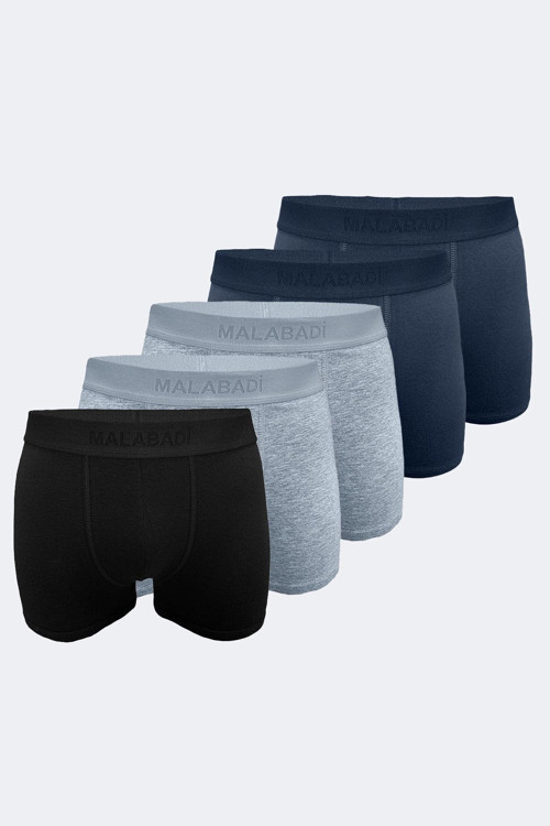 Erkek Füme Gri Siyah 5 Li Paket Milan Modal Boxer Mb14