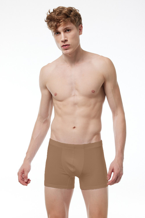 Görünmez Boxer Erkek Cappuccino Likralı Modal İç Göstermeyen Boxer 058