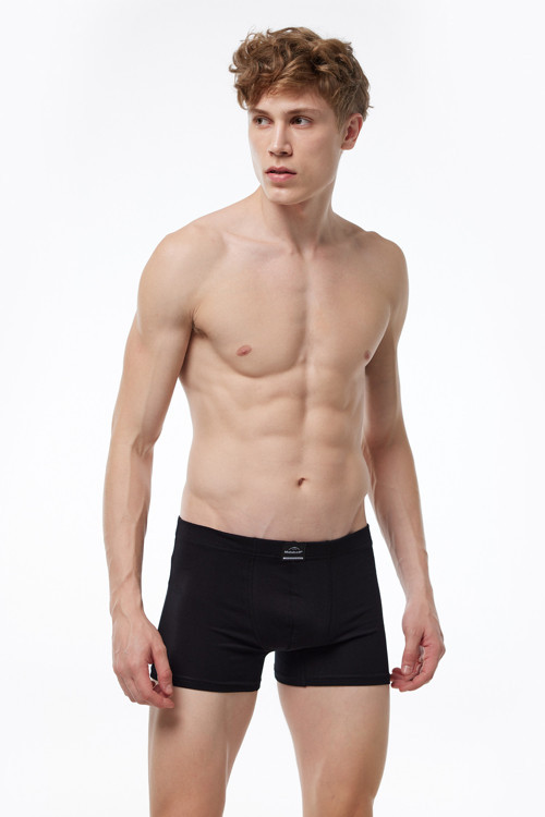 Erkek Siyah Pamuk Elastan Boxer 1M074