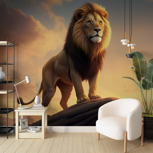 Kaya Üzerindeki Afrika Aslanı Duvar Kağıdı
