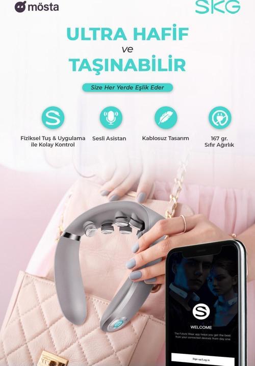 G7 Pro TENS-EMS Akıllı Boyun Masaj Aleti, APP ile kontrol, Isı Terapisi-Termoterapi, 9 Başlıklı Boyun Rahatlatıcı