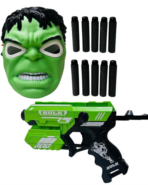 Avengers Hulk Maske ve Sünger Dart Atan Nerf Tabanca 2'li Macera Seti