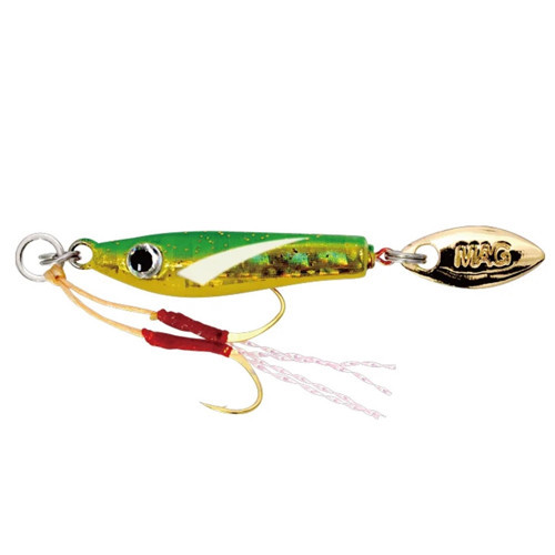 Chirimen Jig 2gr #08 Green Gold Fin Glow
