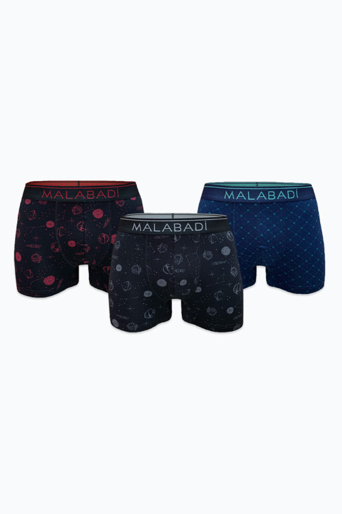 Erkek Desenli 3 Lü Premium Collection Modal Boxer 3M252