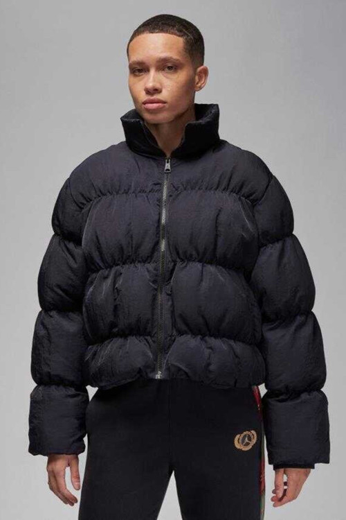 Jordan Puffer Oversize Synthetic Fill Jacket Sentetik Dolgulu Bol Kesim Kadın Mont Siyah