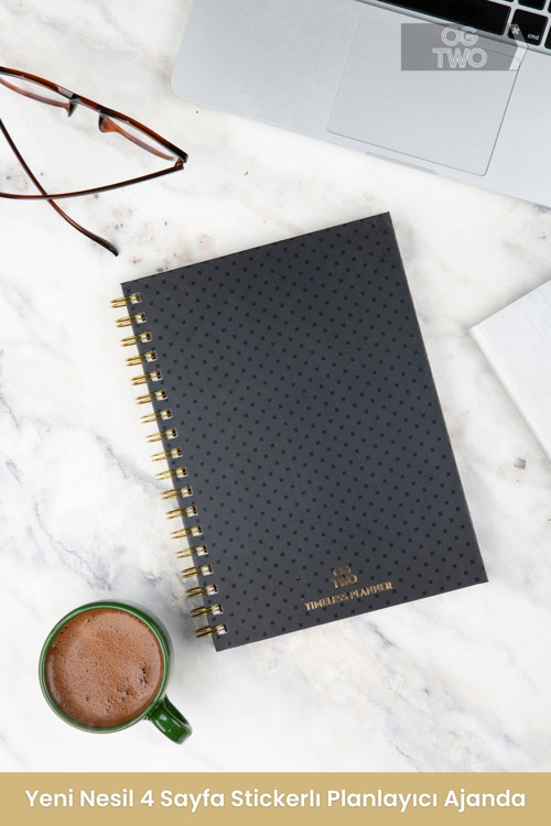 Premium Quality 17X24 Cm Stickerlı Süresiz Planlama Sert Kapaklı Haftalık Günlük Planlayıcı Ajanda