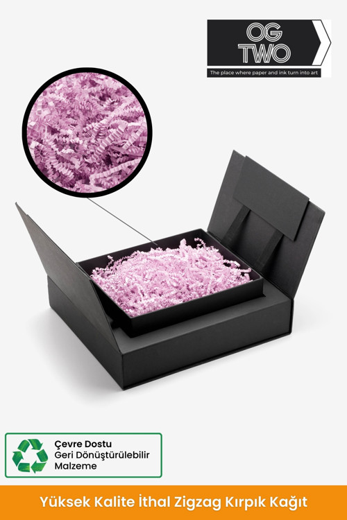 Premium Zig Zag Kırpık Kağıt Hediye Kutusu Süsleme Için Dolgu Pelur Kırpıntı 50 Gr Kağıt Lila