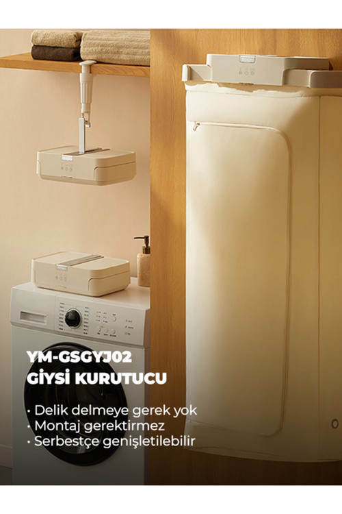 Portatif Katlanabilir Çift Sterilizasyonlu Çamaşır Kurutma Makinesi