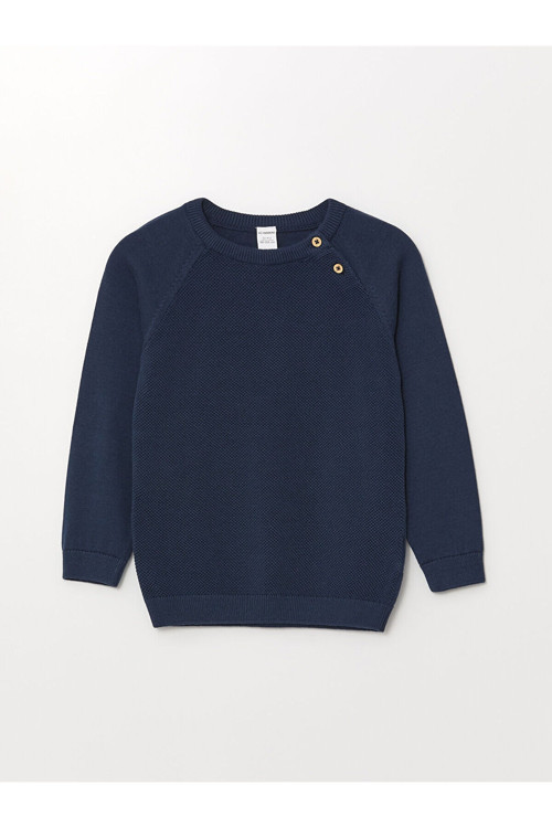 Bisiklet Yaka Uzun Kollu Erkek Bebek Triko Kazak