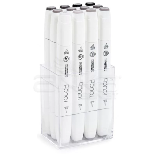 Twin Brush Marker Kalem 12li Set Sıcak Griler