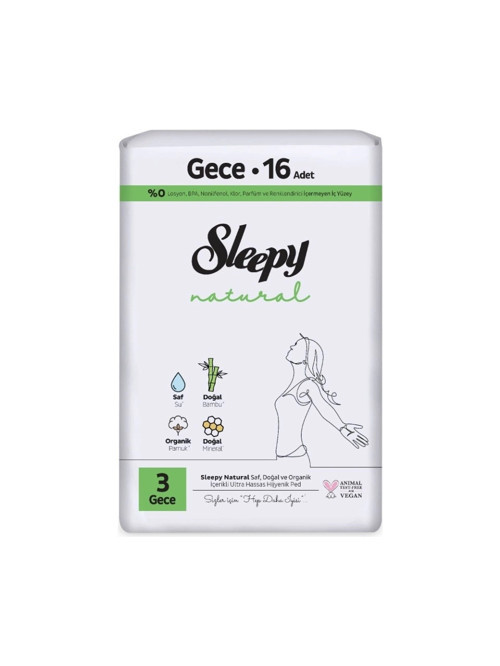 Natural Ultra Hassas Hijyenik Ped Gece 16 Adet