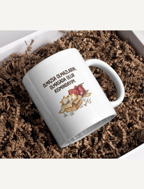 "Olmazsa Olmazların Olmasa Da Olur Kısmındayım" Kedi Kupa