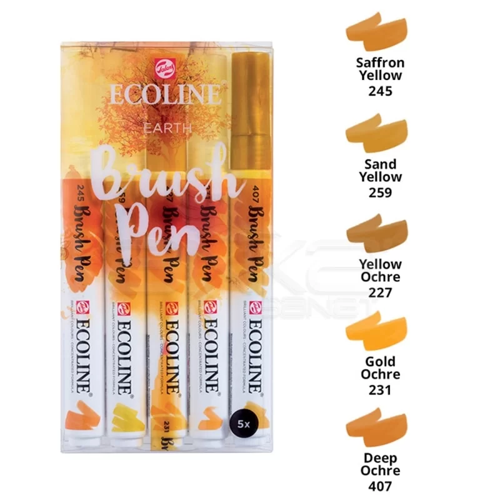 Ecoline Brush Pen 5li Set Toprak Tonlar
