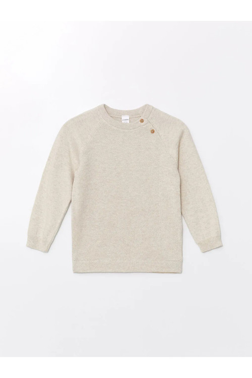 Bisiklet Yaka Uzun Kollu Erkek Bebek Triko Kazak