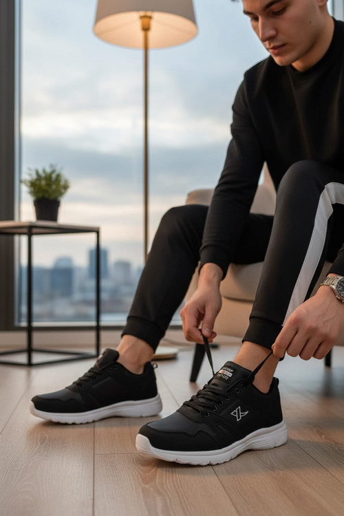 Unisex Yüksek Tabanlı Bağcıklı Yürüyüş Ve Koşu Spor Ayakkabı Günlük Sneaker