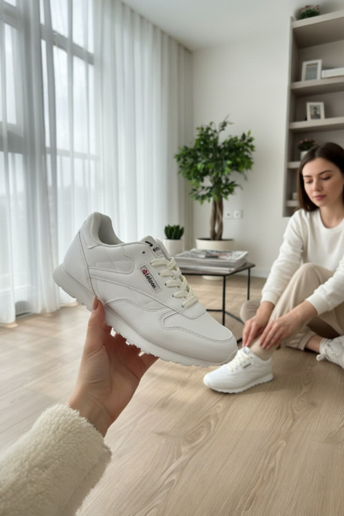Klasik Retro Spor Ayakkabı Deri Görünümlü Günlük Sneaker