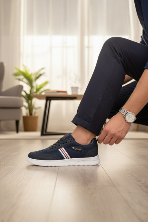 Erkek Şeritli Günlük Spor Ayakkabı - Rahat Kalıp Sokak Sneaker