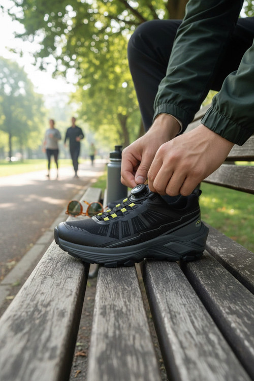 Erkek Mekanizmalı Bağcık Outdoor Ayakkabı - Akıllı Kilit Trekking Botu