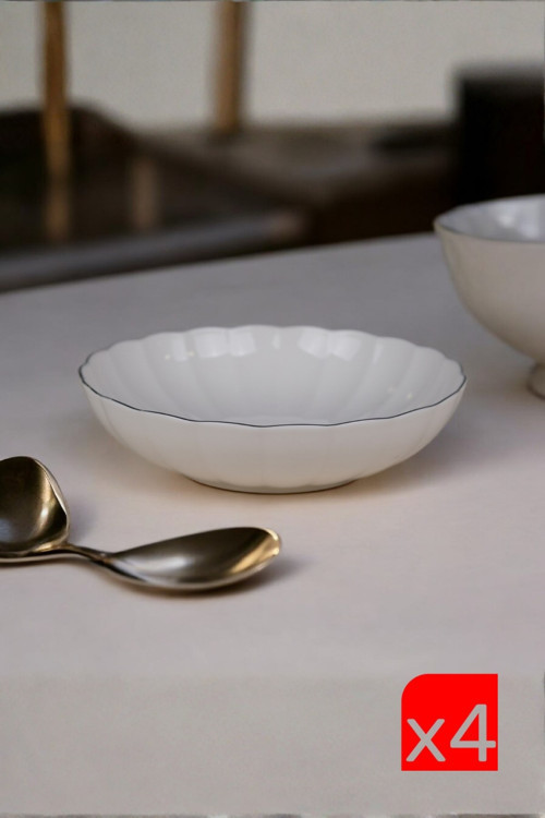 Bone Luz Platin Fileli Bowl Kase 25x6cm 2000ml 4 lü BNLZF25KS00