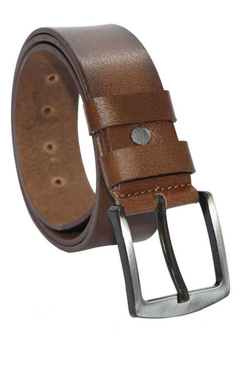 Taba Tek Katmanlı Manda Derisi Düz Renk 4.5 cm.lik Spor Kemer - 511-DUZ-ST