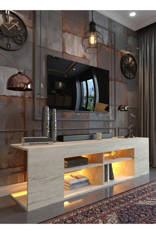 RESİTAL LEDLİ TV ÜNİTESİ L1503-8 TRAVERTEN