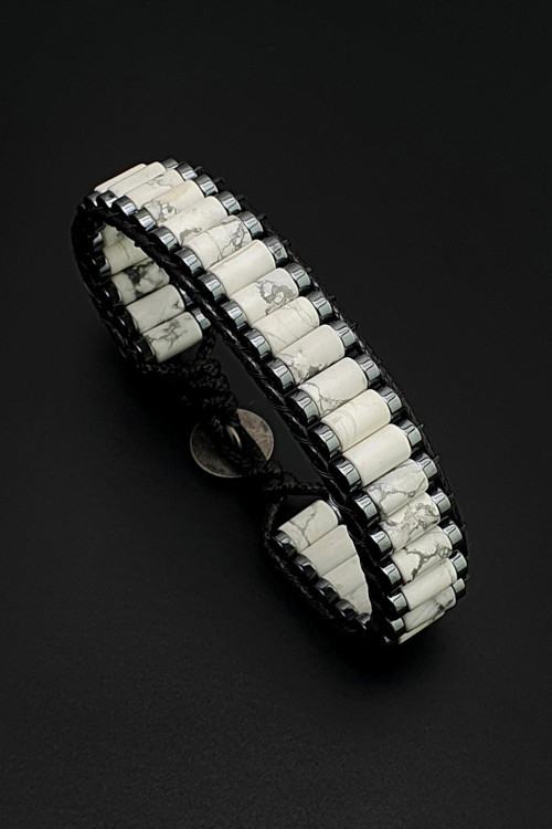 Doğal Taş Bileklik, Havlit ve Hematit Taşı Bileklik, Erkek Bileklik, Kadın Bileklik, Hediye Bileklik