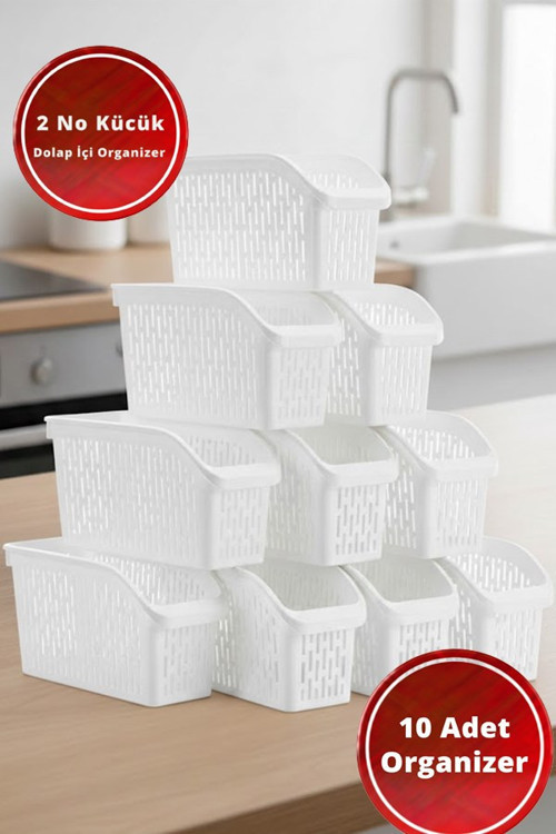 10 Adet Küçük Buzdolabı Raf Düzenleyicisi 29x14x17 Cm