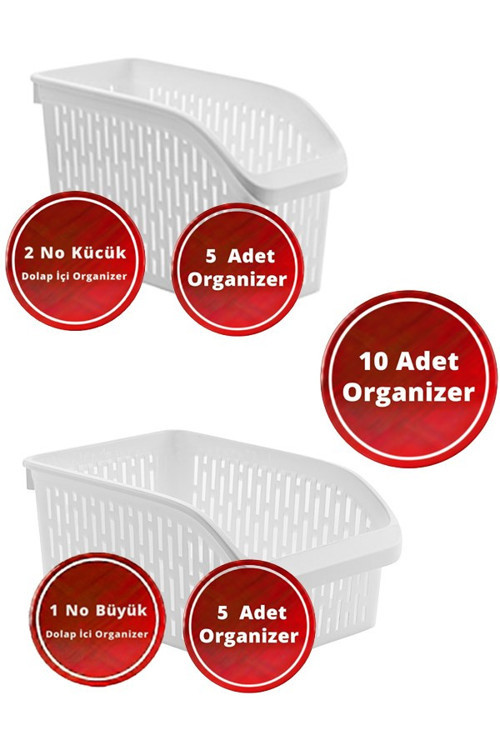 10 Adet Set (5x Küçük - 5x Büyük) Buzdolabı Raf Düzenleyicisi