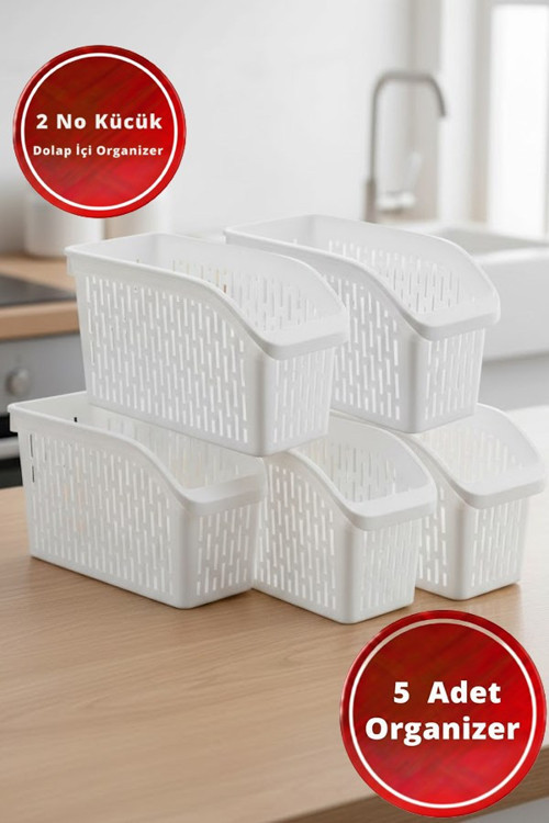 5 Adet Küçük Buzdolabı Raf Düzenleyicisi 29x14x17 Cm