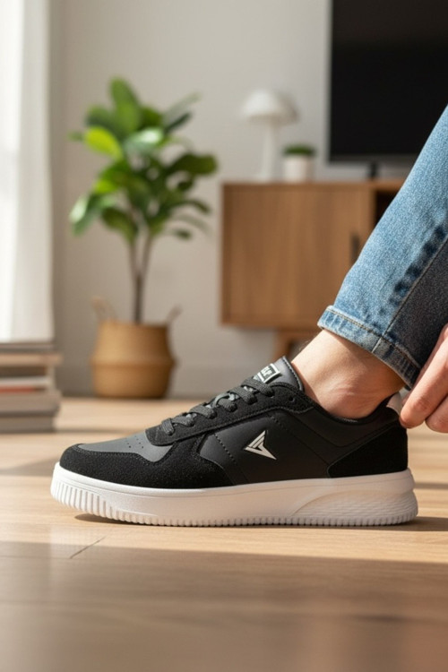 Erkek Siyah Günlük Ayakkabı - Modern Tasarım Şık Sneaker