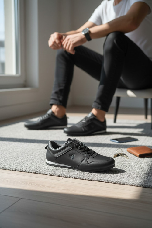 Erkek Günlük Spor Ayakkabı Minimalist Sneaker Şerit Detaylı Rahat Kalıp