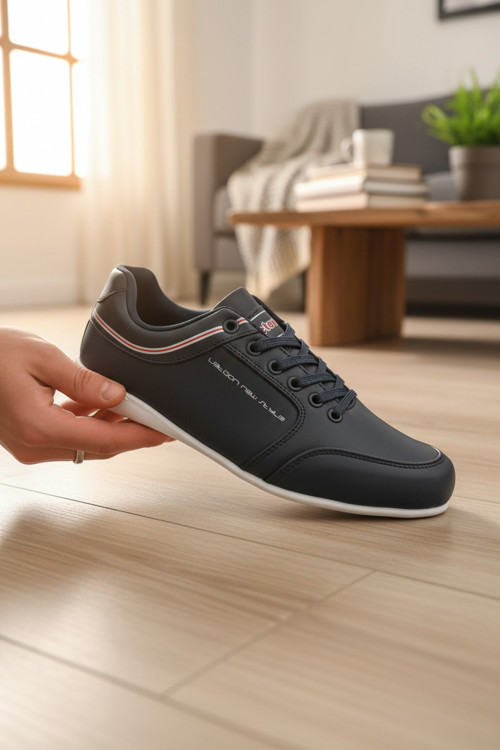 Erkek Sade Tasarım Dikiş Detaylı Düz Tabanlı Günlük Spor Ayakkabı Sneaker