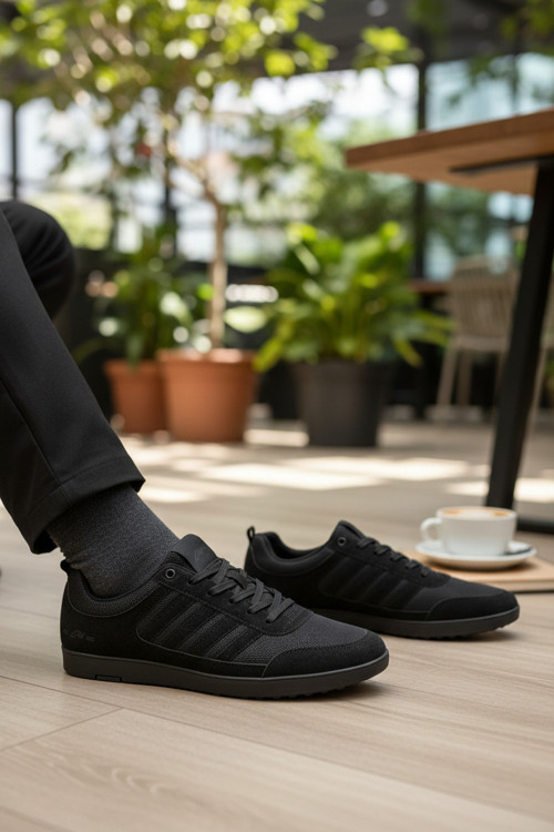 Erkek File Detaylı Çoklu Şeritli Günlük Spor Ayakkabı Sneaker