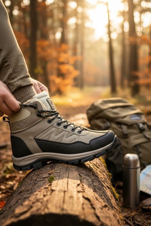 Erkek Kürklü İçi Yünlü Su Geçirmez Outdoor Trekking ve Kışlık Bot